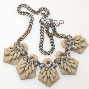 J. Crew Cream and Silver Statement Necklace